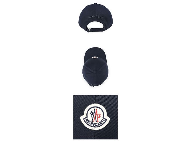 Moncler Baumwollkappe mit Logo-Patch Blau - Ansicht 4
