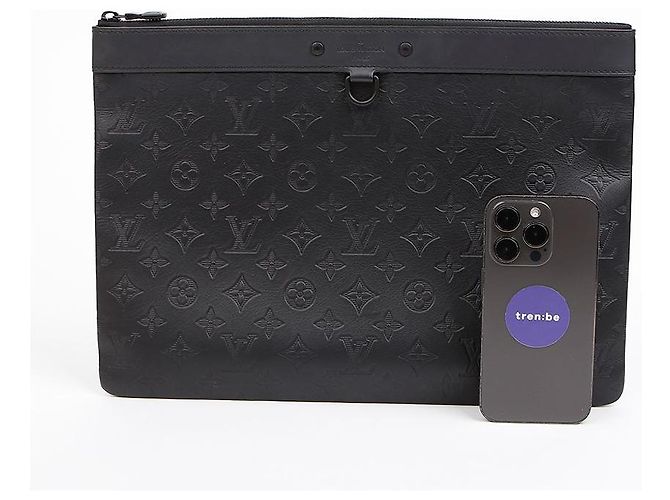 Louis Vuitton Borsa a pochette in pelle Monogram Shadow Nera - vista 10