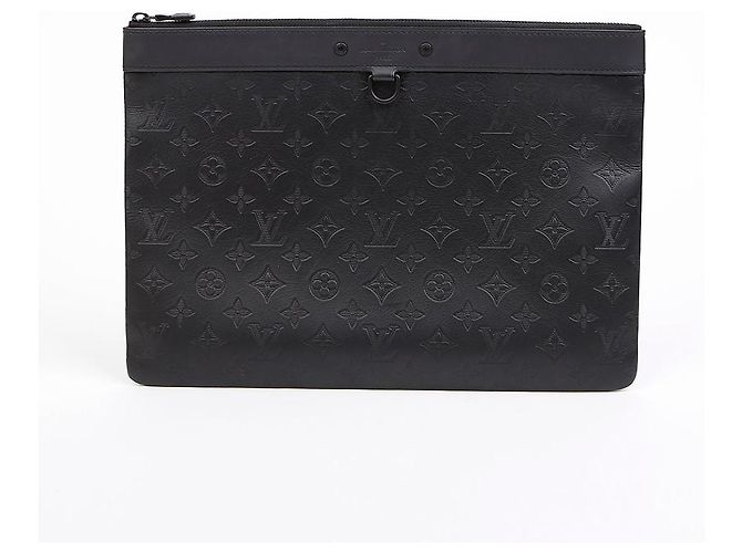 Louis Vuitton Borsa a pochette in pelle Monogram Shadow Nera - vista 2