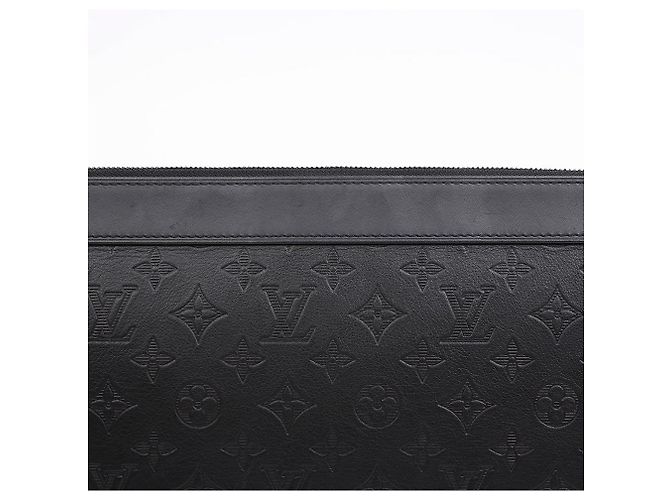 Louis Vuitton Borsa a pochette in pelle Monogram Shadow Nera - vista 5