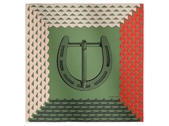 Hermès Portrait de Boucle Scarf Braun - Ansicht 2
