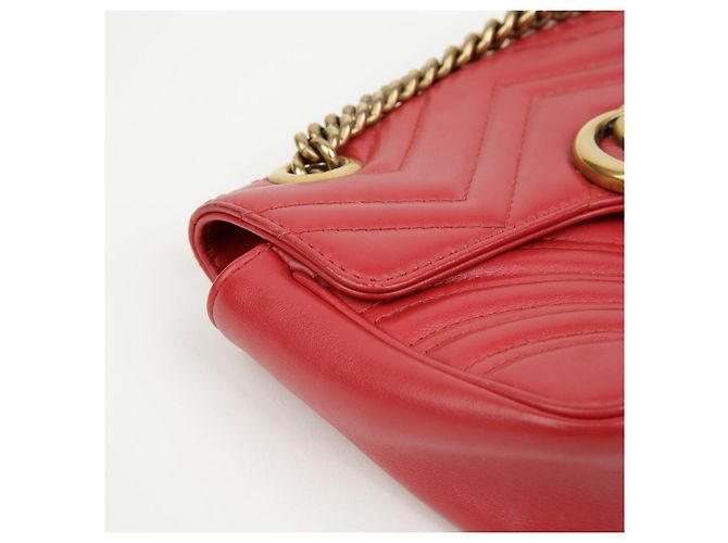 Gucci Mini bolso de hombro GG Marmont matelassé rojo - vista 11