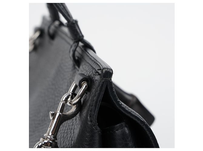 Bamboo Gucci Borsa tote e a tracolla in pelle con decorazione chiusura in bambù, Nero - vista 4