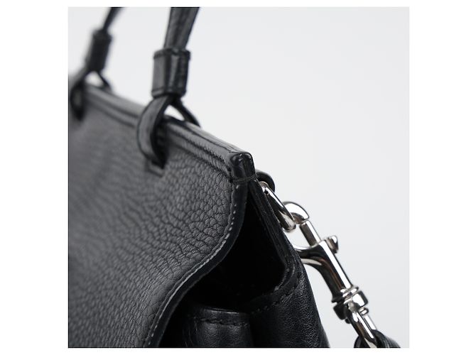 Bamboo Gucci Borsa tote e a tracolla in pelle con decorazione chiusura in bambù, Nero - vista 5