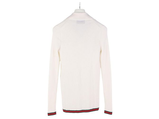 Gucci Besticktes Polohemd aus Kaschmir und Seide Weiß - Ansicht 2
