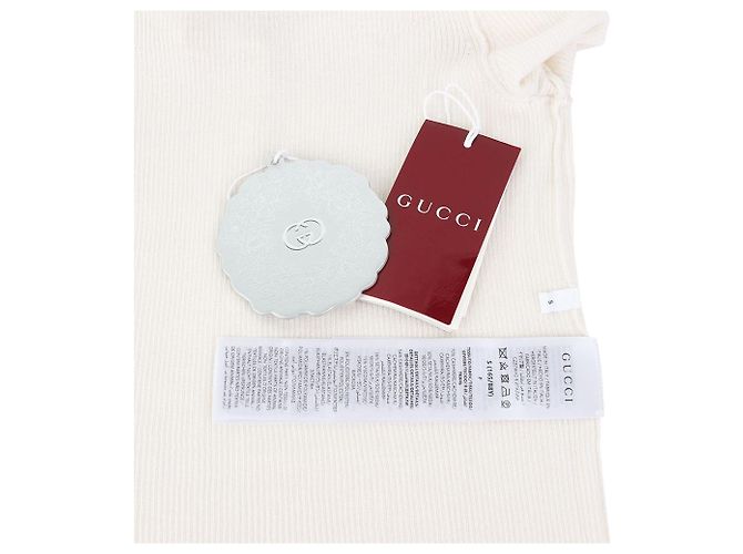 Gucci Besticktes Polohemd aus Kaschmir und Seide Weiß - Ansicht 6