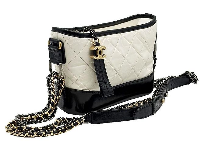 Chanel Borsa a tracolla Gabriel Small Hobo in pelle bianca Bianco - vista 4