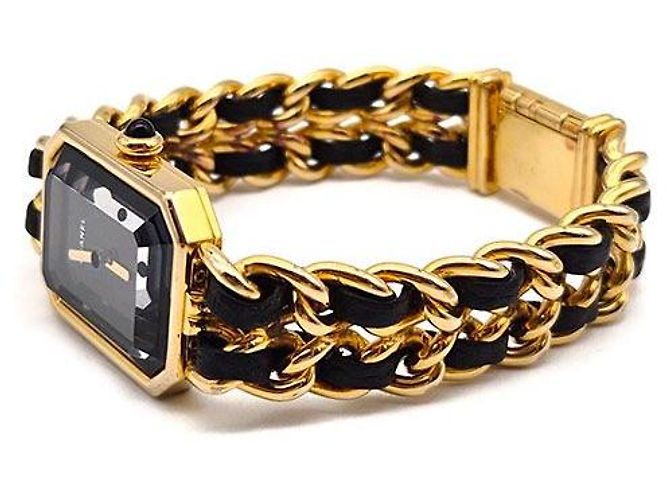 Chanel Premiere vergoldete Uhr Schwarz - Ansicht 2