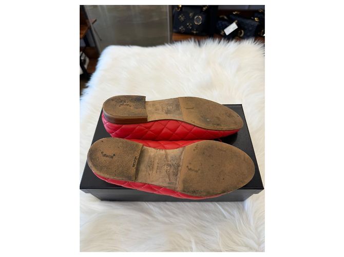 Chanel Gesteppte Ballerinas Rot - Ansicht 14