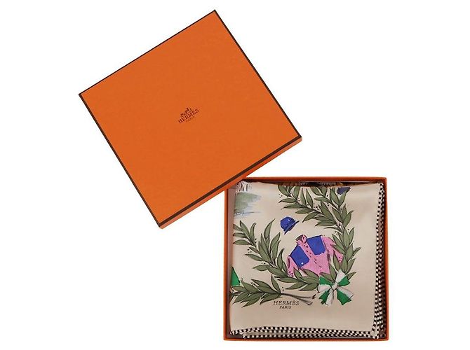 Hermès Lenço Champ de Courses Chantilly Azul - vista 13