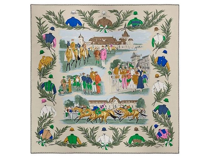 Hermès Lenço Champ de Courses Chantilly Azul - vista 2