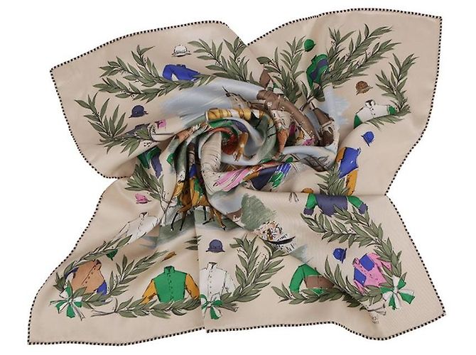 Hermès Lenço Champ de Courses Chantilly Azul - vista 8