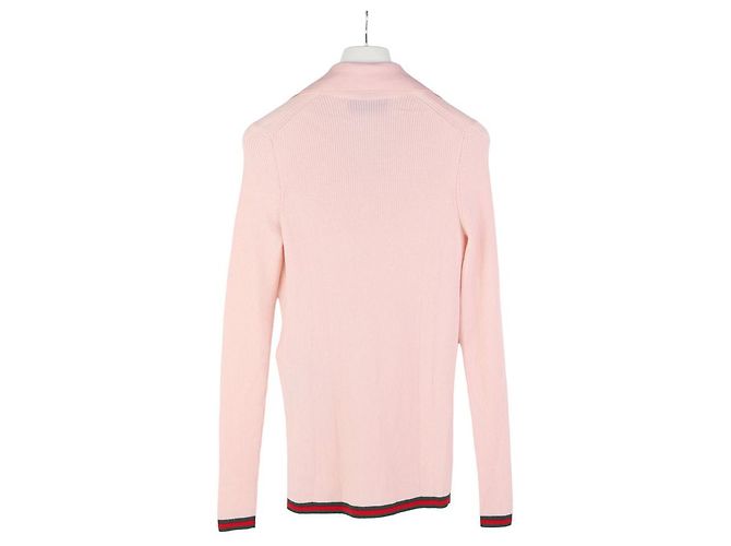 Gucci Besticktes Polohemd aus Kaschmir und Seide Rosa Pink - Ansicht 2