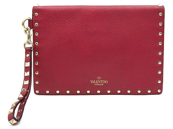 Valentino Clutch a Busta Rockstud Rossa Rosso - vista 3