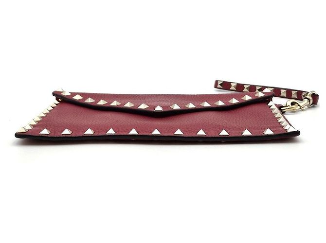 Valentino Clutch a Busta Rockstud Rossa Rosso - vista 9