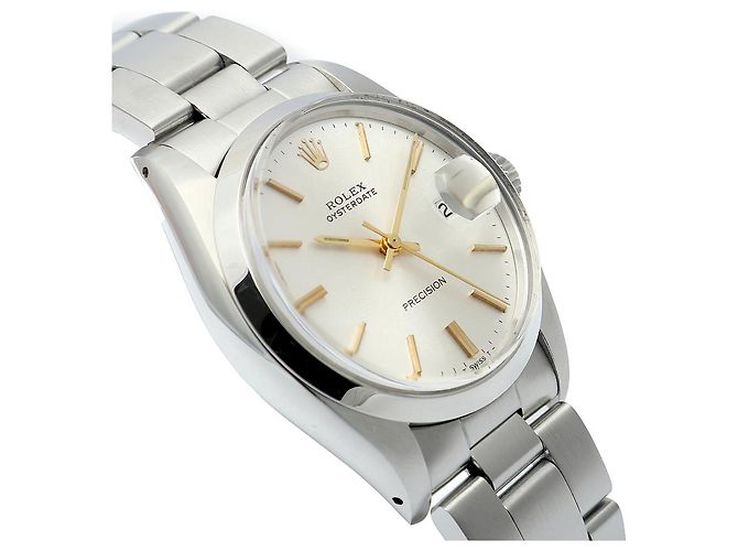 Rolex Orologio da uomo Oyster Date Gold Hands Manuale Argento - vista 10