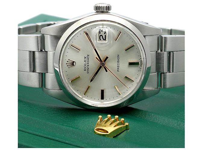 Rolex Orologio da uomo Oyster Date Gold Hands Manuale Argento - vista 22