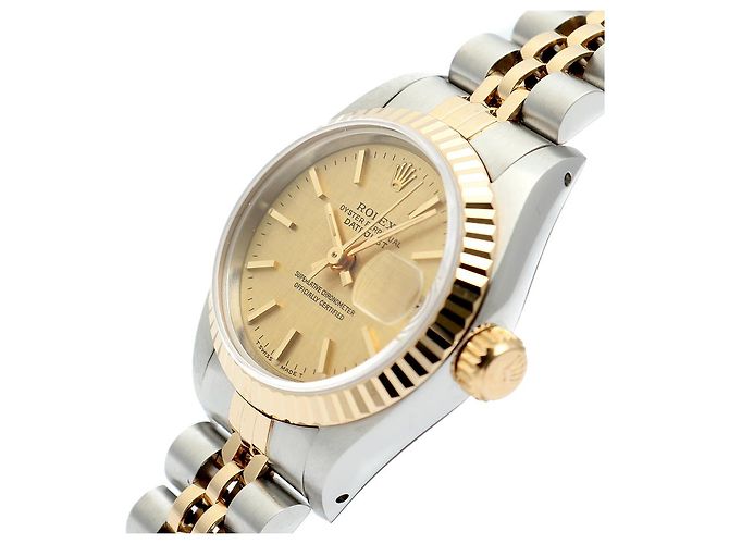 Rolex Datejust Quadrante in Lino Champagne Gold Orologio Combo Vintage da Donna - vista 10