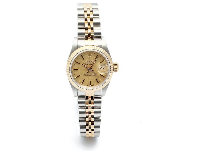 Rolex Datejust Quadrante in Lino Champagne Gold Orologio Combo Vintage da Donna - vista 14