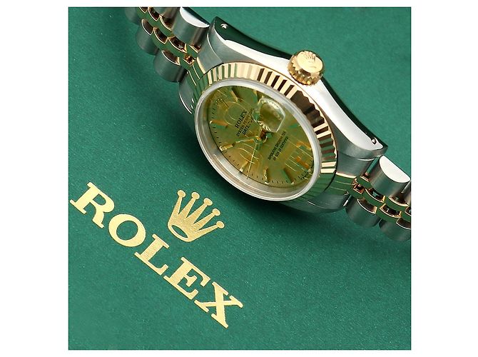 Rolex Datejust Quadrante in Lino Champagne Gold Orologio Combo Vintage da Donna - vista 21