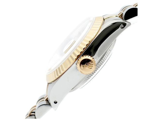 Rolex Datejust Quadrante in Lino Champagne Gold Orologio Combo Vintage da Donna - vista 9