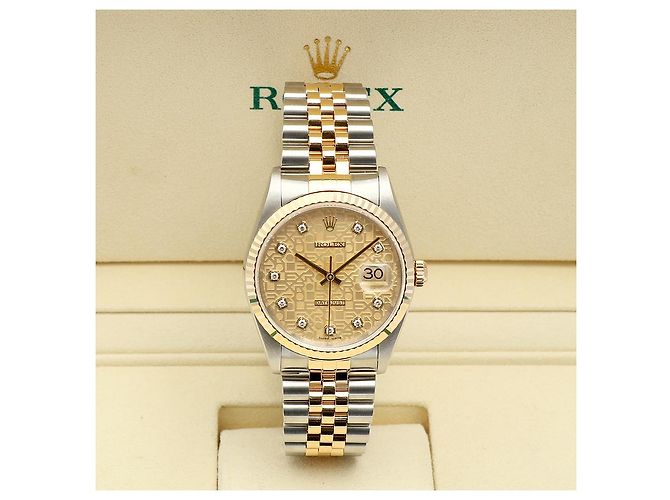 Rolex Orologio da uomo Datejust Combi con quadrante Computer e diamanti originali Ten Point D'oro - vista 2
