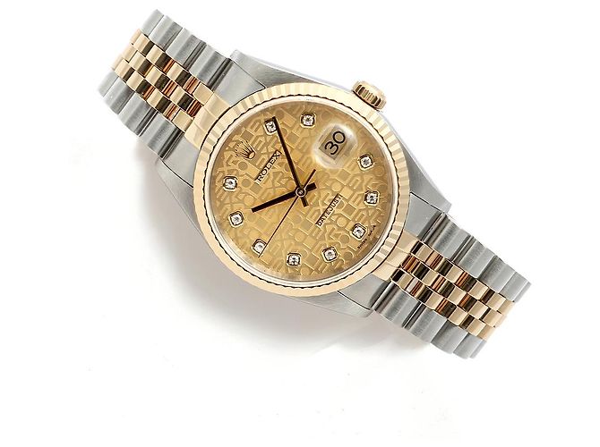 Rolex Orologio da uomo Datejust Combi con quadrante Computer e diamanti originali Ten Point D'oro - vista 20