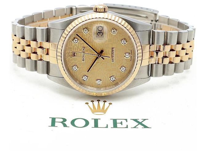 Rolex Orologio da uomo Datejust Combi con quadrante Computer e diamanti originali Ten Point D'oro - vista 22