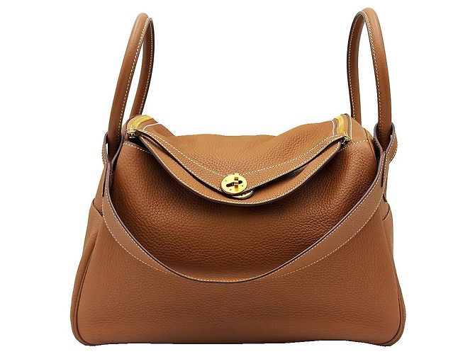 Borsa a tracolla Hermès Lindy 34 Marrone Oro - vista 2