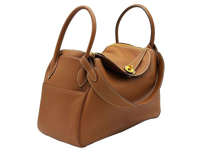 Borsa a tracolla Hermès Lindy 34 Marrone Oro - vista 3