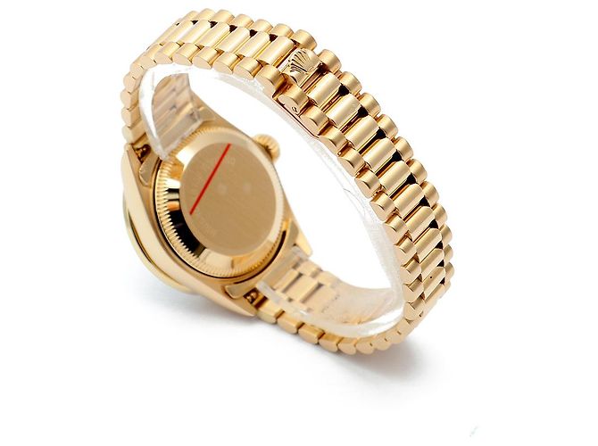 Rolex Orologio Vintage da Donna in Oro Datejust Gold Turquoise Blue Custom After Diamond Ruby Bezel - vista 15