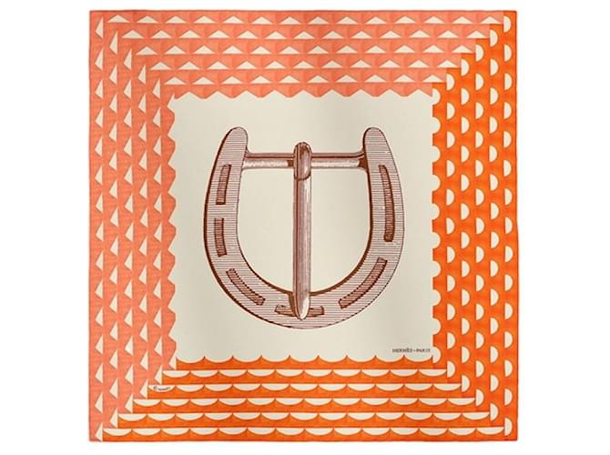 Hermès Portrait de Boucle Scarf Braun - Ansicht 2
