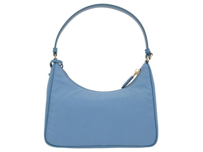 Prada Borsa Hobo in Re-Nylon con logo triangolare Blu - vista 10