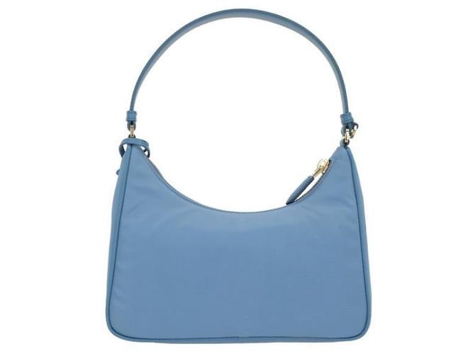 Prada Borsa Hobo in Re-Nylon con logo triangolare Blu - vista 5