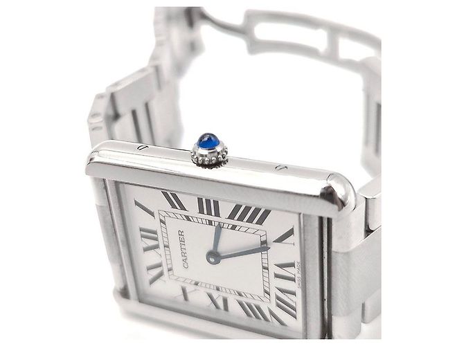 Cartier Reloj Tank Solo Steel Large Blanco - vista 7