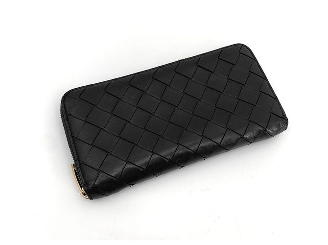 Bottega Veneta Portafoglio lungo con zip Intrecciato Nero - vista 2