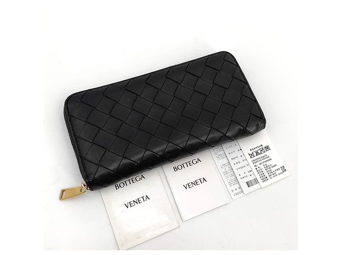 Bottega Veneta Portafoglio lungo con zip Intrecciato Nero - vista 8