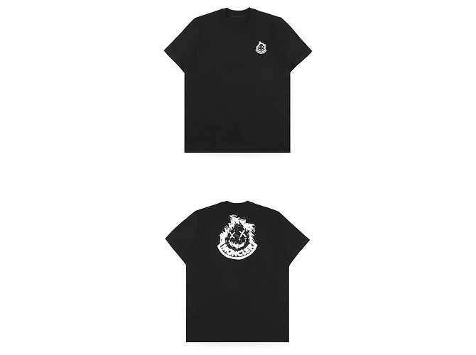 Moncler T-shirt a maniche corte in cotone con patch grafico da uomo Nero - vista 3