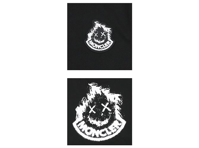 Moncler T-shirt a maniche corte in cotone con patch grafico da uomo Nero - vista 4