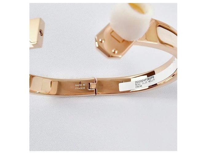 Hermès Pulsera Mini Click Kelly Rose Gold Creme Naranja - vista 9