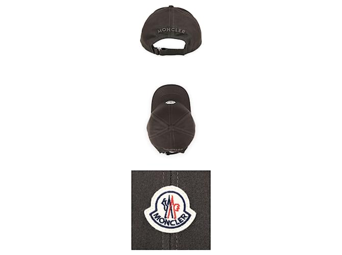 Moncler Cappellino in cotone con patch marrone - vista 4