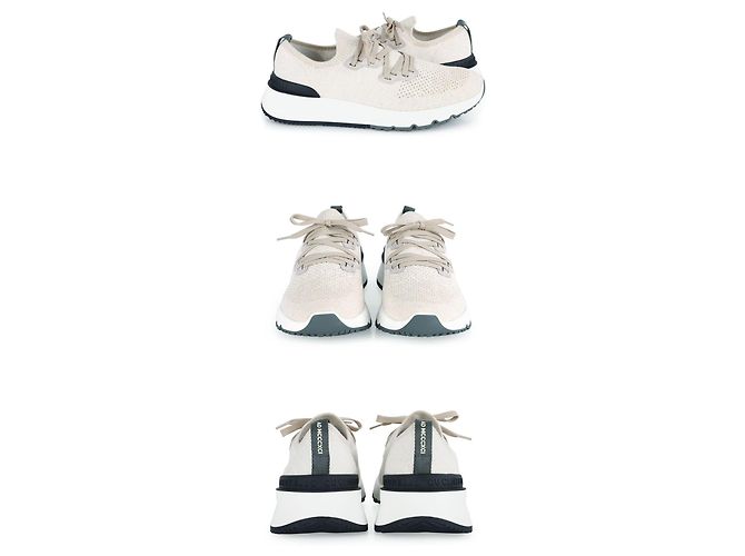 Brunello Cucinelli Sneakers Runner in maglia di cotone da uomo Marrone - vista 4