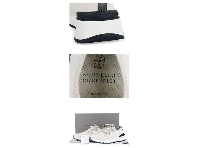 Brunello Cucinelli Sneakers Runner in maglia di cotone da uomo Marrone - vista 7