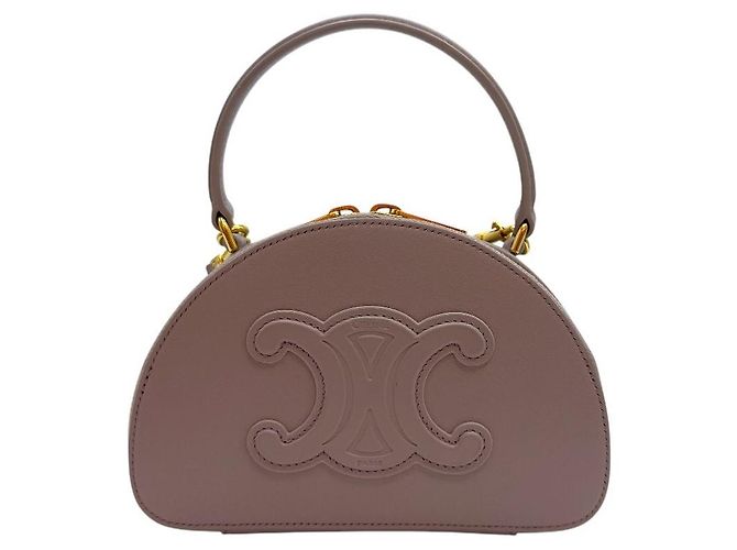 Céline Mini Case Mezzaluna in Vitello Liscio Lilla Chiaro Porpora - vista 2