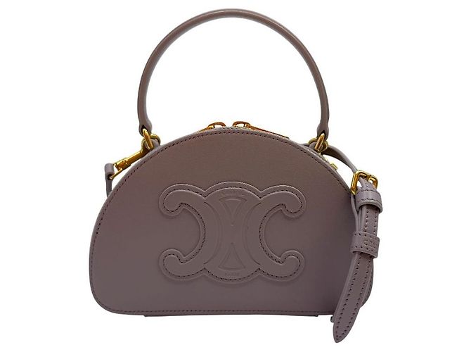 Céline Mini Case Mezzaluna in Vitello Liscio Lilla Chiaro Porpora - vista 3