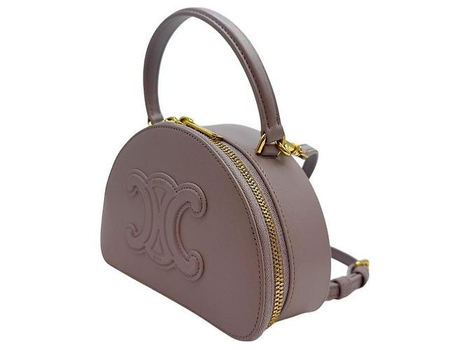 Céline Mini Case Mezzaluna in Vitello Liscio Lilla Chiaro Porpora - vista 4