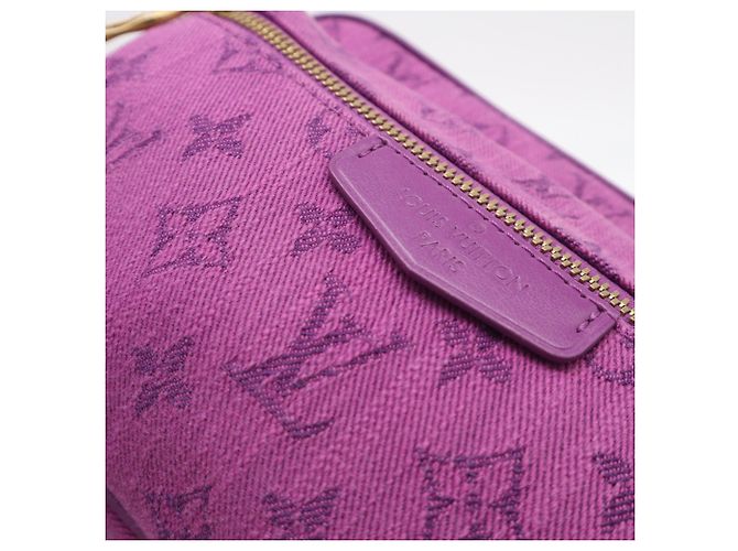 Borsa a tracolla Louis Vuitton Monogram Denim Porpora - vista 4