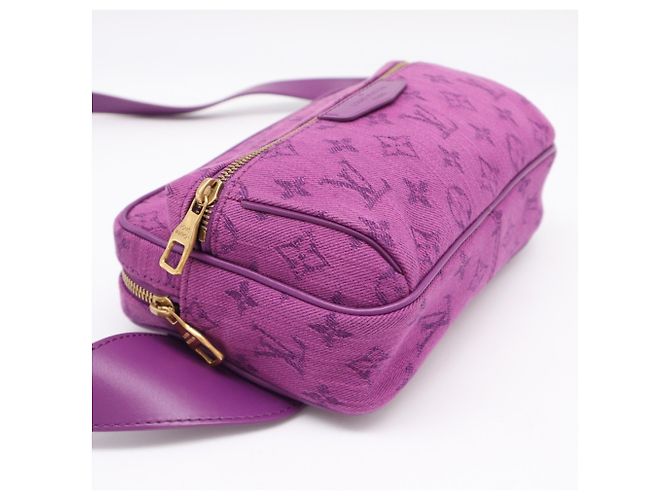 Borsa a tracolla Louis Vuitton Monogram Denim Porpora - vista 5