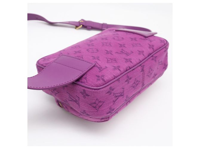 Borsa a tracolla Louis Vuitton Monogram Denim Porpora - vista 6