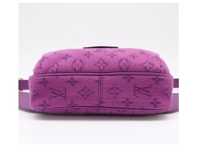 Borsa a tracolla Louis Vuitton Monogram Denim Porpora - vista 7